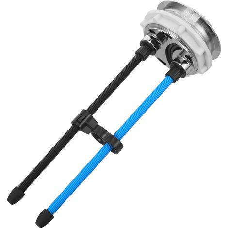 1pc Bouton de Réservoir de Toilette Double, Abs, Argenté (1/5)