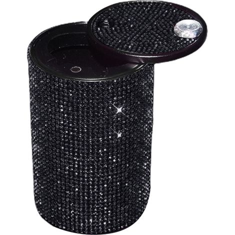 Posacenere per auto in alluminio cristallino senza fumo con coperchio in acciaio inox ignifugo, ideale per l'ufficio domestico femminile.