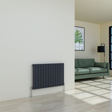Warmehaus Flat Radiator Anthracite Horizontal Single 600x884mm (1/4)