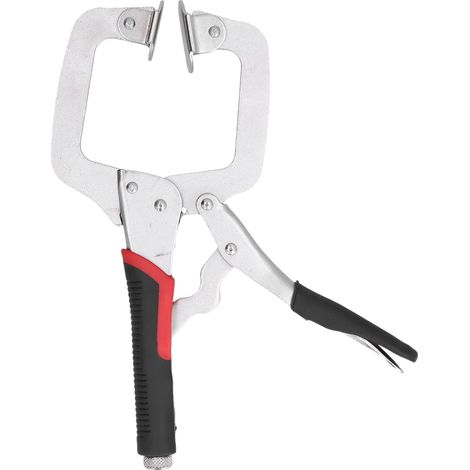 Pince de serrage C rotative, poignée confortable, mandrin métallique pour soudure et menuiserie, étau de maintien à trou de poche. (1/5)