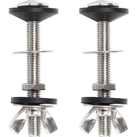 Boulon de toilette kit de boulons de réservoir à bol, kit de 2 pièces pour cassette à vis, fixation universelle pour WC en acier inoxydable, facile à installer (1/5)
