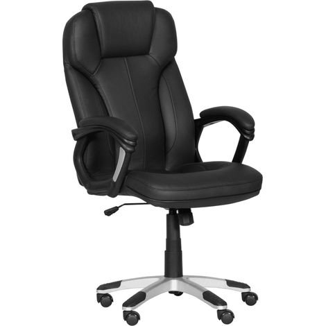 Carmen 6514 Chefsessel aus Kunstleder mit Wippmechanik – Schwarz (1/5)