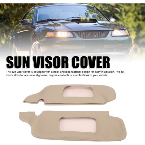 Protector de visera solar de PU para Mustang 1994-2004 - 2 piezas, color beige, resistente a los golpes y con estilo. (1/5)