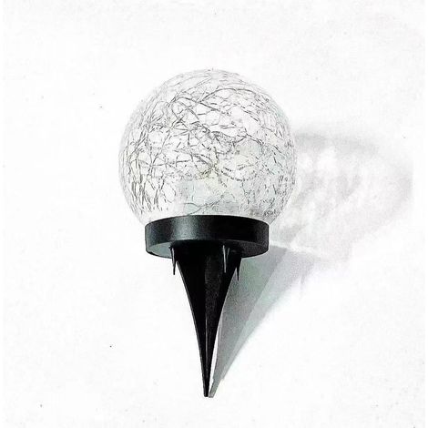 Lampe Solaire à Enfoncer Boule Verre Fissuré 10cm, Lumière Chaude, Lampe de Pelouse Étanche Extérieur, Décoration Jardin Cour, Lampe d’Ambiance Paysagère Solaire (1/3)