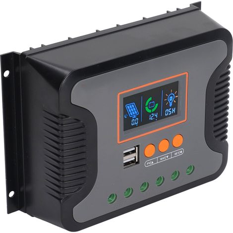80-A-PWM-Solarladeregler für 12 V, 24 V, 36 V und 48 V, zwei USB-Anschlüsse, LCD-Bildschirm, Batterieregler für Wohnmobile und Solaranlagen (1/5)