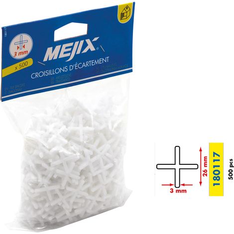 Croisillons d'écartement 3 mm MEJIX/Quantité:500 pièces