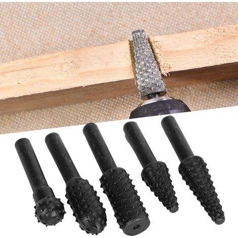 Ensemble de 5 limes à bois pour la sculpture, râpe, tête de meulage rotative de forme spéciale pour le travail du bois. (1/5)