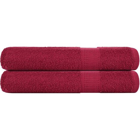 vidaXL Towels "FROGN" 2 pcs Bordeaux 100x200 cm 360 gsm