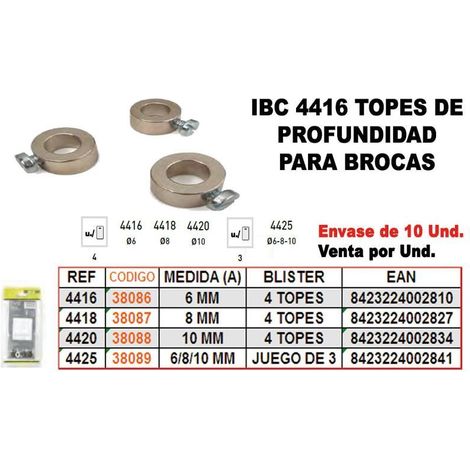 IBC finstock 4-416 - Topes de profundidad para broca 6