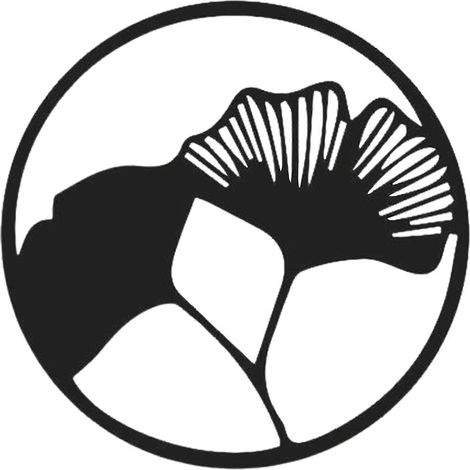 Décoration murale Ginkgo Feuille 9,8 cm, sculpture murale ronde en métal noir forgé, décoration pour salon, patio ou chambre.
