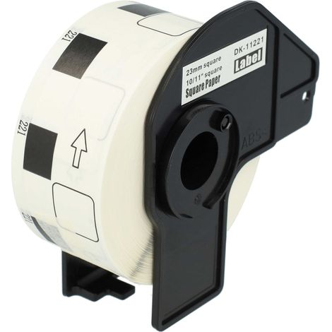 vhbw Label Roll with Holder 23mm x 23mm (1000 Label) compatible with Brother PT QL-1110NWB Label Maker - Premium White (1/4)