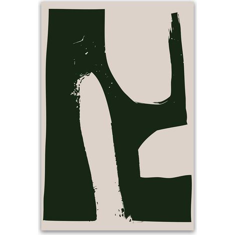 Tableau abstrait vert foncé minimaliste moderne
