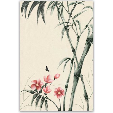 Tableau bambou fleurs style asiatique (1/5)