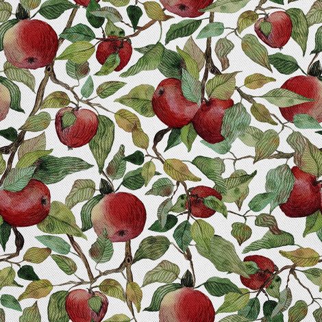 Tela decorativa para exteriores Oxford - motivo de manzanas en ramas (1/5)