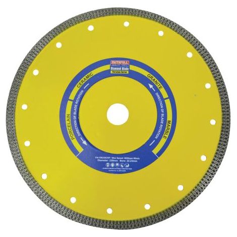 Faithfull Porcelain and Granite Diamond Cutting Blade 230 x 22.23mm FAIDB230CRP (1/2)
