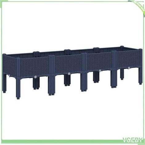 Jardinière - FAFEICY - 367901 - 160 x 40 x 42 cm - bleu gris - PP anti-choc (1/5)