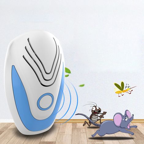 Répulsif ultrasonique haute puissance anti-souris silencieux, faible consommation, électronique pour maison bureau, bleu clair, fiche américaine (1/5)