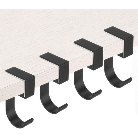 Fuleadture Set of 4 White Aluminum Desktop Hooks - Wall Organizer for Office and Home (1/5)