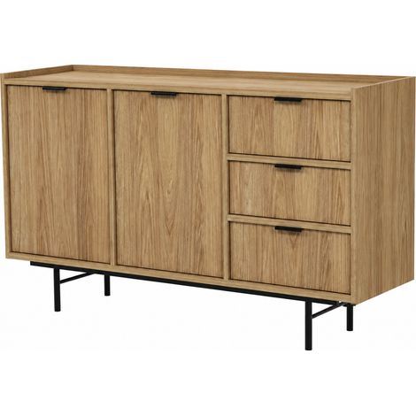Credenza Elegante Con 2 Ante 3 Cassetti Ripiani Interni Ampio Spazio Contenitivo Per Ingresso Soggiorno E Sala Da Pranzo 150 X 40 X 90 Cm Rovere (1/5)