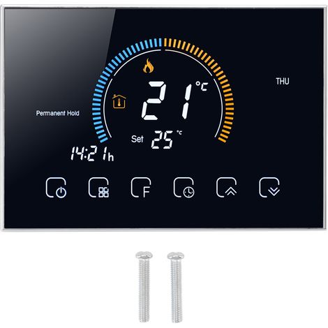 Termostato programmabile per caldaia BHT-8000GC, schermo LCD touchscreen nero, 95-240V (1/5)