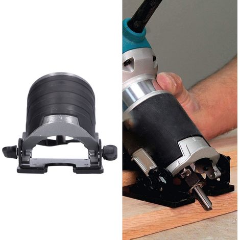 Schneidgrundplatte aus Aluminium mit abgeschrägter Platte, kompatibel mit elektrischen Trimmern und Holzbearbeitungswerkzeugen von Makita. (1/5)