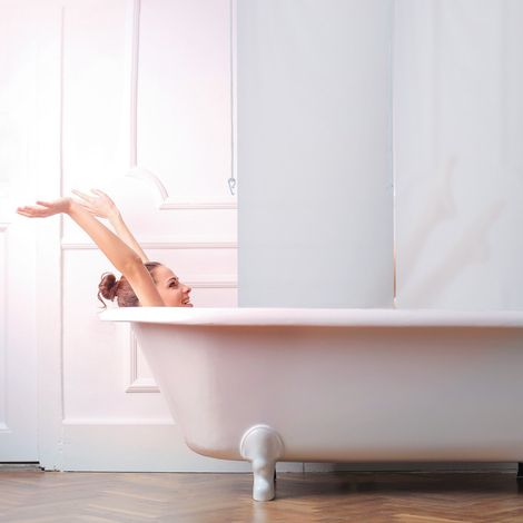 Tenda a rullo per bagno idrorepellente bianco traslucido