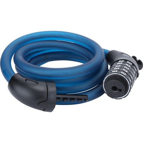 Cadenas à Code pour VTT, Scooter et Moto - Sécurité Anti-Vol avec Support pour Freins à Disque - Bleu Mat (1/5)