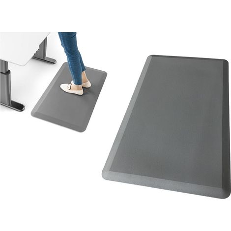 Tapis anti-fatigue rembourré de 12 mm d'épaisseur pour cuisine et buanderie - Gris 44 x 71 cm (1/4)