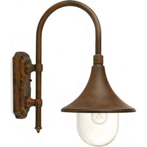 Applique Da Esterno Lampara Alluminio E Termoplastica Ruggine 1 Luce E27