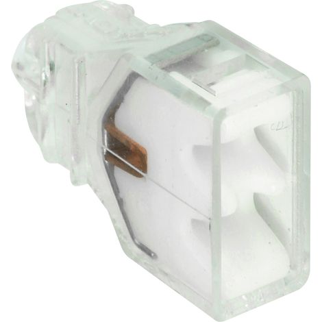 Bornes de connexion rapide pour fil électrique FastLock Blanc - 2 entrées - pot de 100pcs