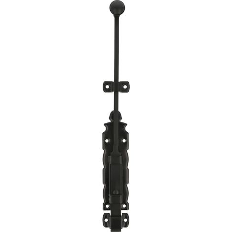 Goupille de Surpose Verrou pour portes et fenêtres Fermeture résistante Acier et Zamak Couleur Noir 300 x 35 mm Vis non Incluses (1/5)