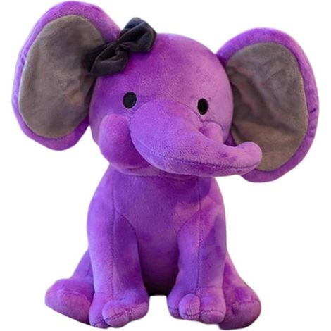 Weicher und flauschiger Plüschelefant, ideal als Babykissen, Geburtstags- oder Abschlussgeschenk (lila, 25 x 25 x 25 cm). (1/5)