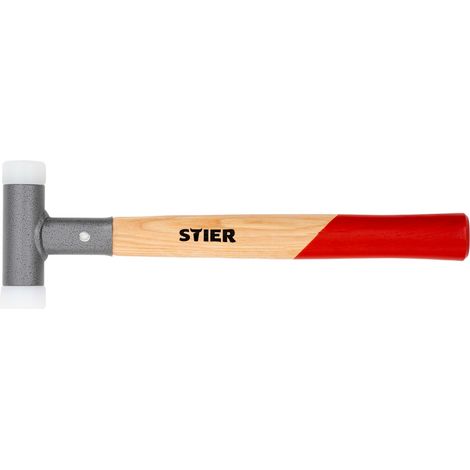 STIER Schonhammer mit Hickory-Stiel, UPE/Nylon (65D/70D), Ø 30 mm, rückschlagfrei
