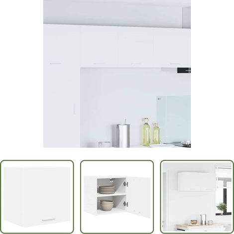 vidaXL Meuble suspendu - Armoire suspendue Blanc 40 x 31 x 40 cm Bois d'ingénierie (1/5)
