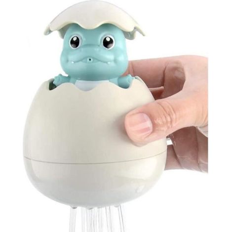 Jouets de bain pour tout-petits - Dinosaure Coquille d'oeuf flottante - Blanc+Bleu (1/4)