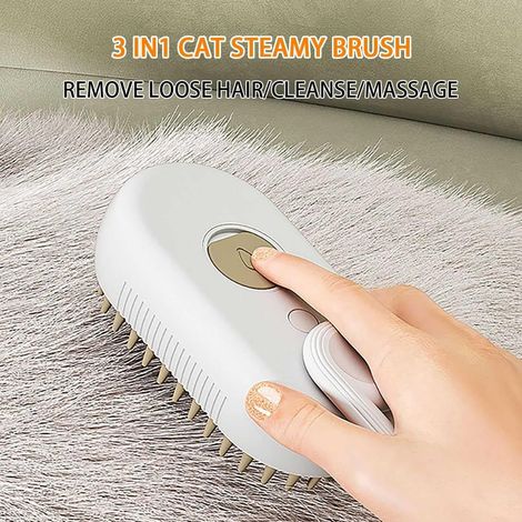 Pettine 3 in 1 per cani e gatti: spazzola a vapore e ad acqua con massaggio elettrico per la toelettatura (1/4)