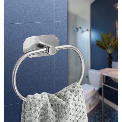 Perforierter Handtuchring fürs Badezimmer, matte Wandhandtuchstange, moderner Handtuchring aus Edelstahl (1/5)