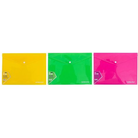 A4 Neon-Verschluss-Umschlagmappe Mix Astrapap