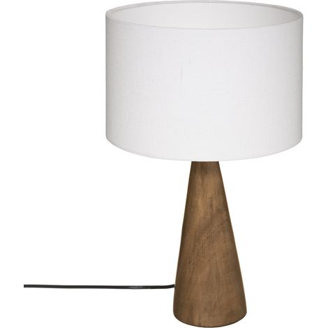 Leuchte Aina - Holz und weiß H. 46 cm - Atmosphera (1/2)