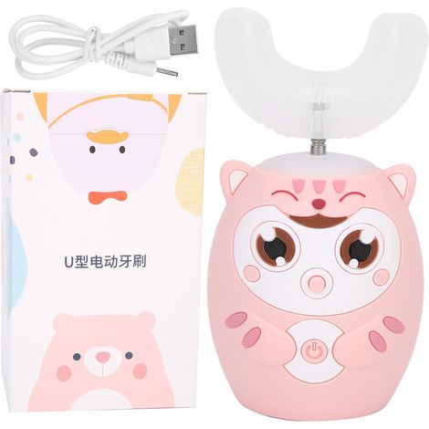 Brosse à dents ultrasonique automatique en U pour enfants - Rose (1/5)