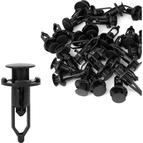 30 Clips de Fixation Pare-chocs - Plastique Noir - Pour Toyota et Lexus - Rétention Solide - Véhicules Utilitaires - 9mm x 28mm (1/4)