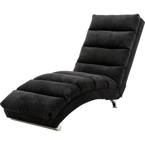 Fauteuil massant fixe en lin noir avec soutien intégral du corps et vibration douce, pour bureau et salon (1/5)