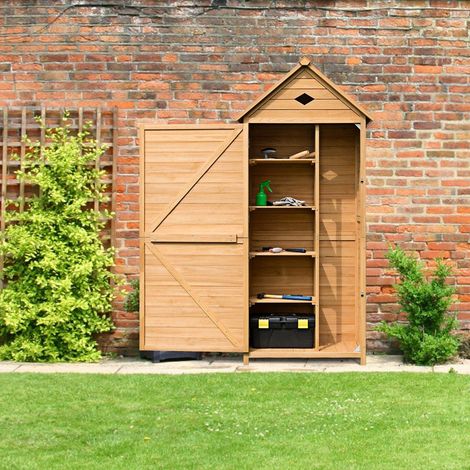 Holz gartenschrank geratehaus gerateschuppen gerateschrank 70 x 36 x 177 cm