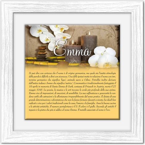 Lupia - Quadro mattonella Ceramica Modern White 29x29 cm con significato del nome Emma (1/4)
