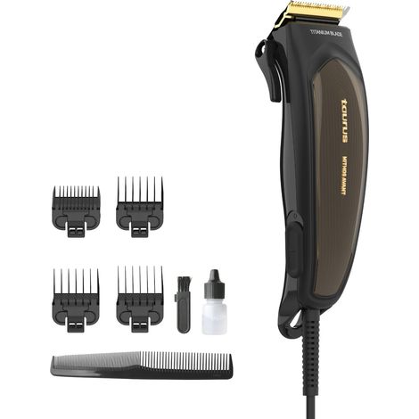 Tondeuse à cheveux professionnelle Mithos Avant 6W 4 Sabots Lames Titanium 10 Niveaux de coupe Moteur AC 3000 rpm Levier réglable Câble Accessoires nettoyage Gris (1/5)