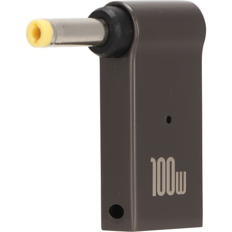 Câble d'alimentation 100W PD pour ordinateur portable, connecteur DC 4x1.7mm, angle droit en alliage d'aluminium, charge rapide USB-C