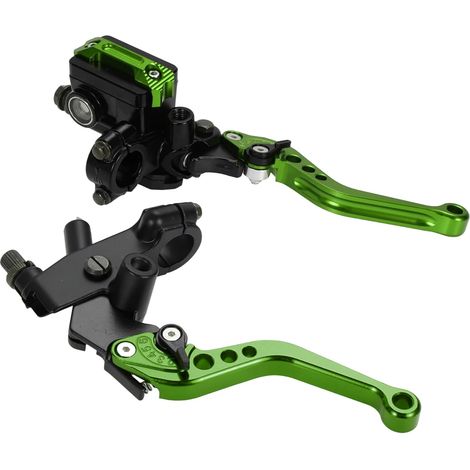 1 Paire 7/8" De Maître-Cylindre De Frein Hydraulique Poignée De Frein Levier 22 mm Noir-Vert Modèle B (1/5)