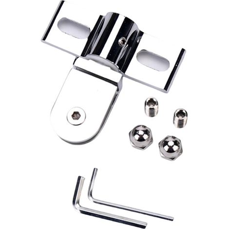 Charnières de porte de douche - Charnière de douche - Charnière - Alliage - Clip de charnière de porte en verre - Accessoires de douche - Pour portes en verre de 6-8 mm d'épaisseur - Argent (1/5)