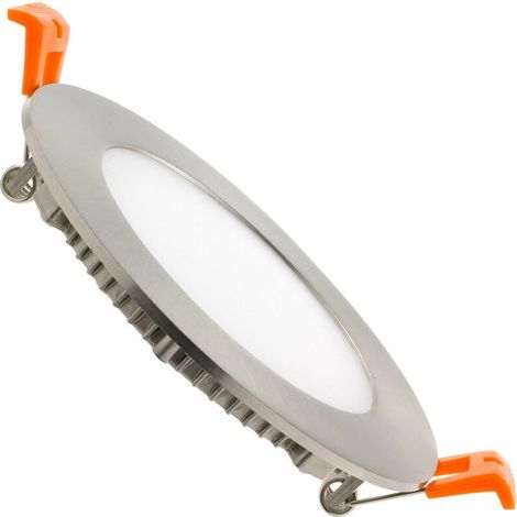 Spot Encastrable Dalle LED Ronde Extra-Plate 6W Argentée Coupe Ø 110 mm Downlight Panel Blanc Neutre 4000K - 4500K (1/5)
