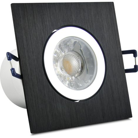 Spot LED encastré 5,5W carré noir brossé STAR Polux (1/4)